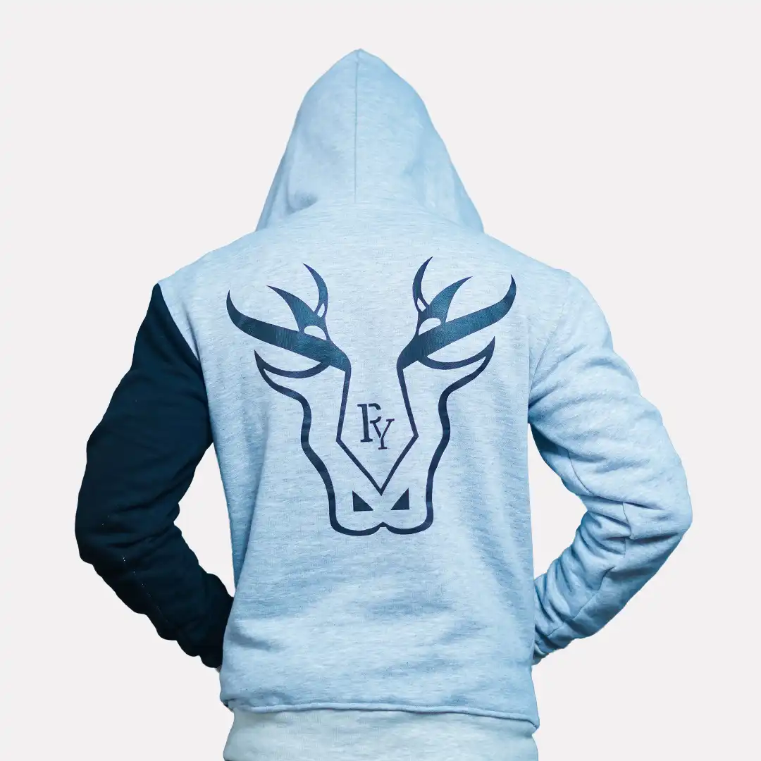 Premium Hoodie 100% Cotton Fleece Fabric - Light Grey and Black